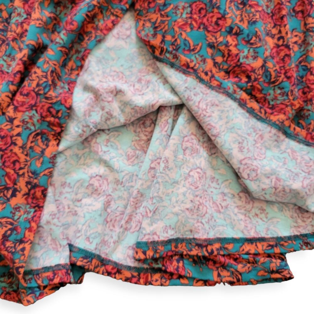 Lularoe Madison Box Pleats w/ Pockets Floral Pink/Green Skirt Women Sz Small - Picture 4 of 5